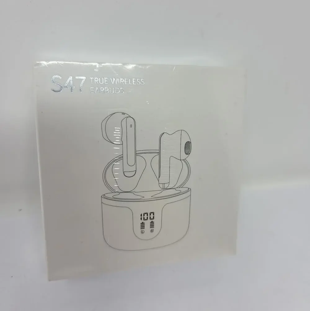 S47 True Wireless Earbuds Bluetooth 5.3 HD Sound In-Ear White